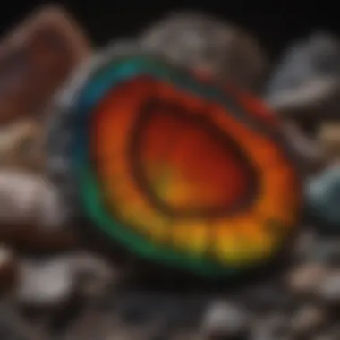 Stunning Ammolite Sample A vibrant ammolite specimen highlighting its iridescent colors