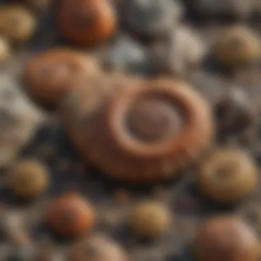 Geological Formation of Ammonites An illustration depicting the geological formation of ammonites