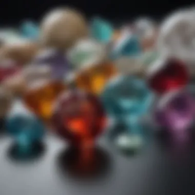 An elegant display of various gemstones