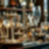 A collection of antique silverware pieces displayed elegantly