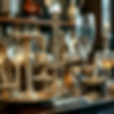 A collection of antique silverware pieces displayed elegantly
