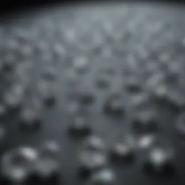 Diverse Shapes and Sizes of Laboratory Diamonds A collection of laboratory diamonds in various shapes and sizes