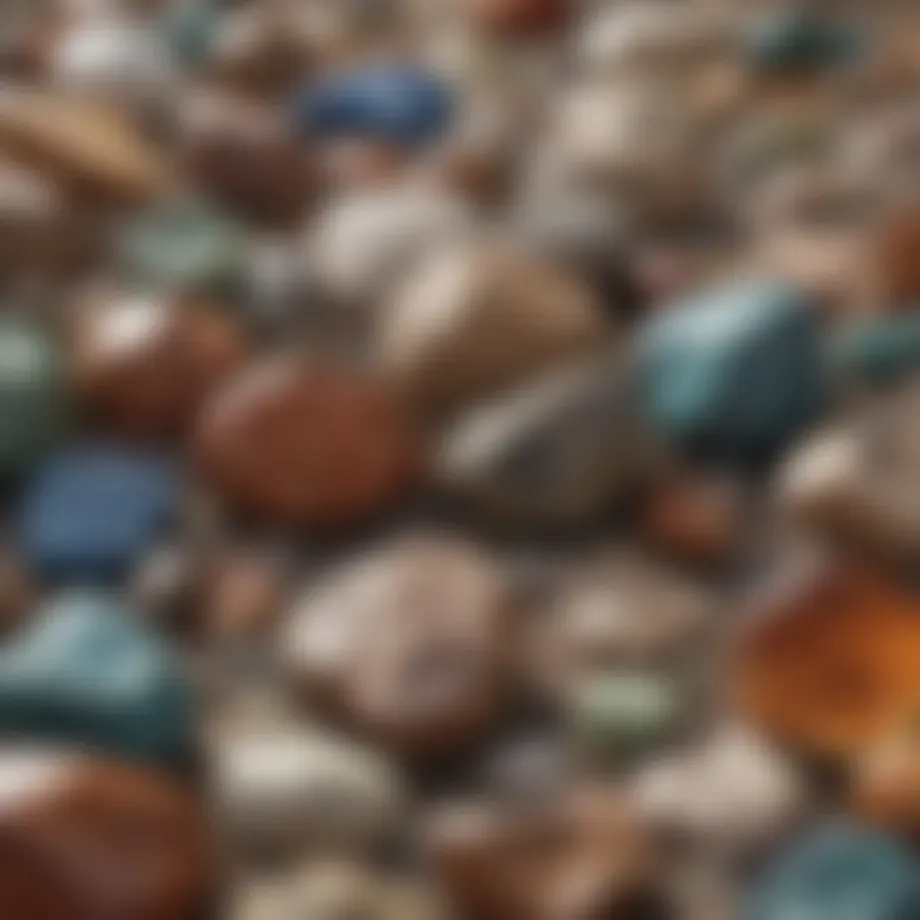 Rocks and minerals collection display