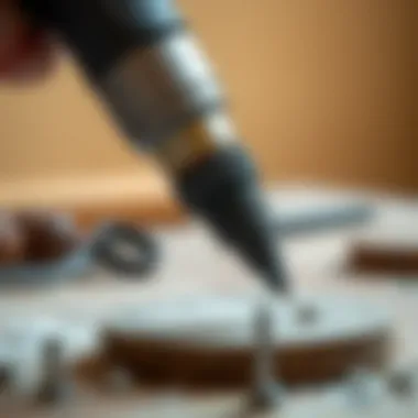 Close-up of a Dremel tool in action on a crafting project