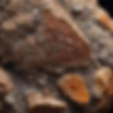 Detailed view of a coprolite specimen showcasing its texture and structure