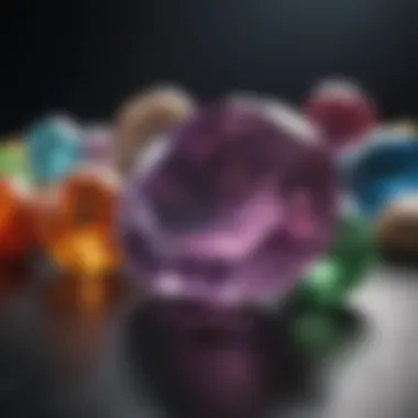 Vibrant Gemstone Collection An array of colorful gemstones displayed elegantly