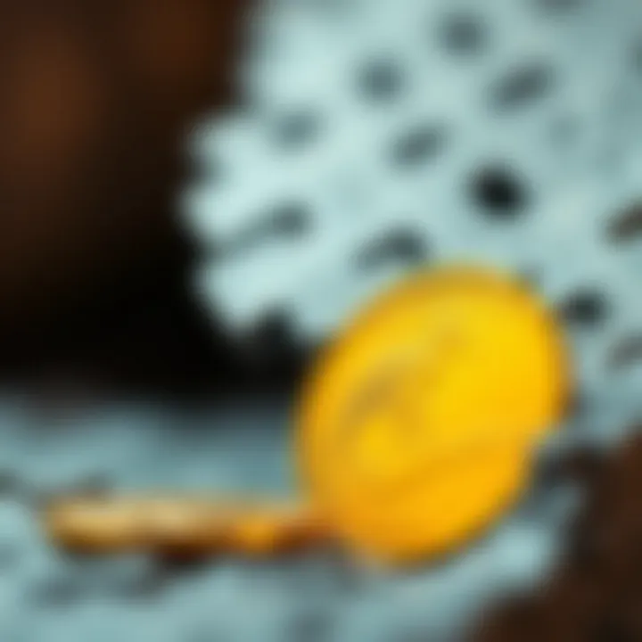 A close-up of a gold coin reflecting its collectible value