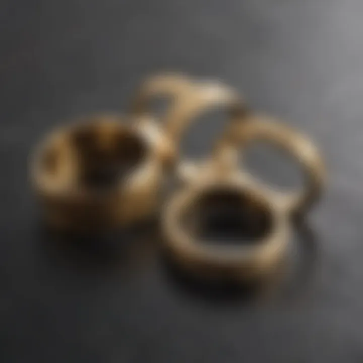 Various gold rings displayed for comparison