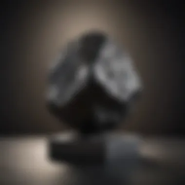 An impressive iron meteorite displayed on a pedestal, highlighting its metallic luster