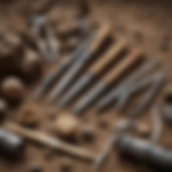 Close-up of tools included in a Dig It kit, emphasizing their quality.