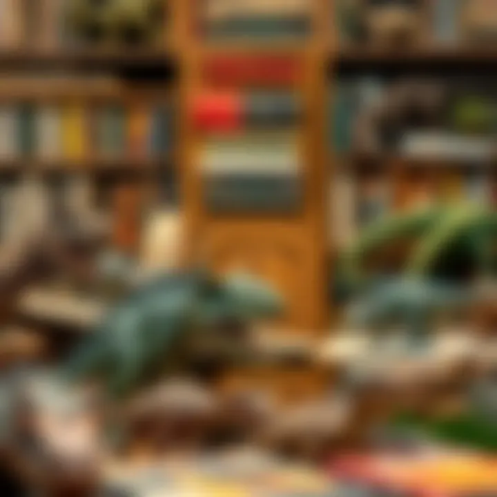 A beautifully designed dinosaur-themed book section highlighting literature related to prehistoric life