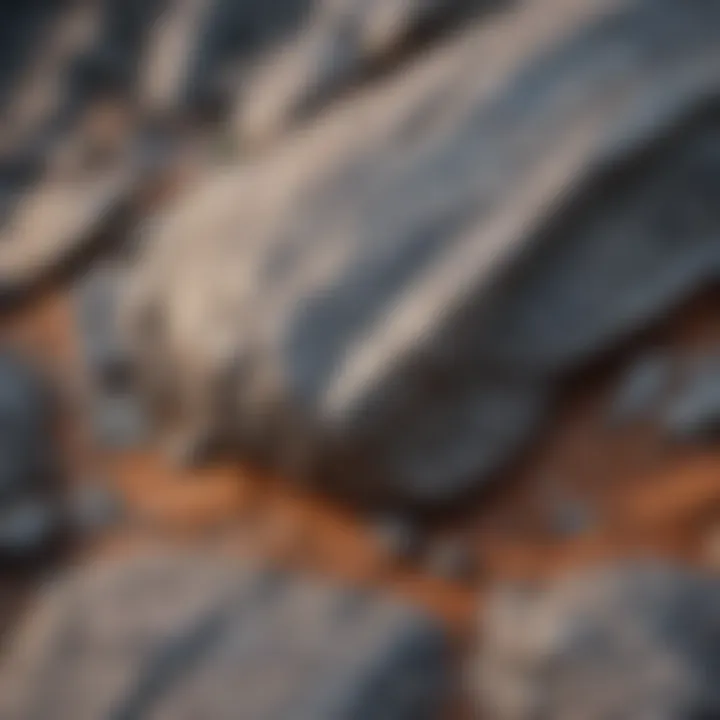 Close-up view of granite rock texture showcasing its intricate patterns.