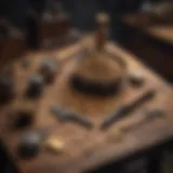 Essential gold prospecting tools displayed on a wooden table