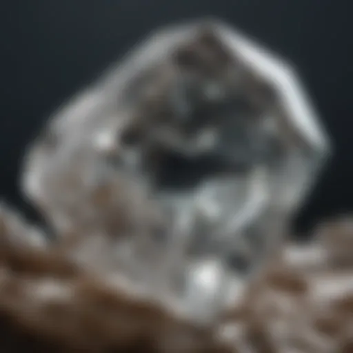 Close-up of a Herkimer diamond showcasing its clarity and brilliance