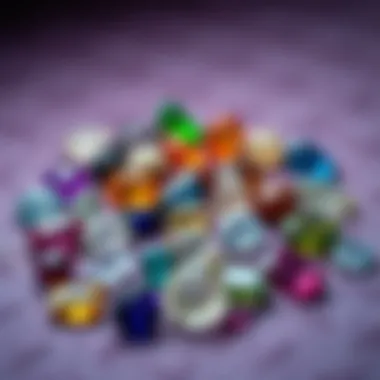 A stunning array of affordable natural gemstones displayed on a velvet cloth.