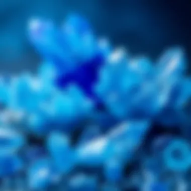 Dazzling Blue Crystals A stunning arrangement of various blue crystals showcasing their intricate formations