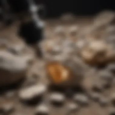 Researching Bulk Fossils Under a Microscope A researcher examining bulk fossils under a microscope for detailed analysis