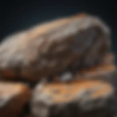 Detailed close-up of a rock specimen showcasing its texture and structure