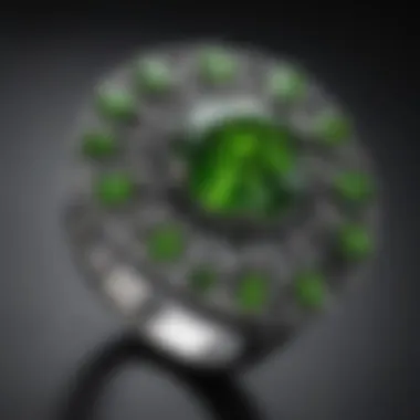 Elegant jewelry piece featuring chromium diopside