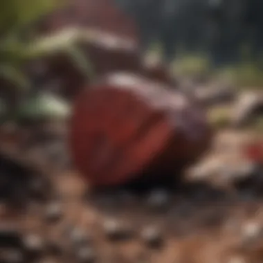 Dark Red Stone in Natural Habitat Geological formation of dark red stone in its natural habitat.