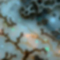 Close-up view showcasing the intricate dendritic patterns of dendritic opal