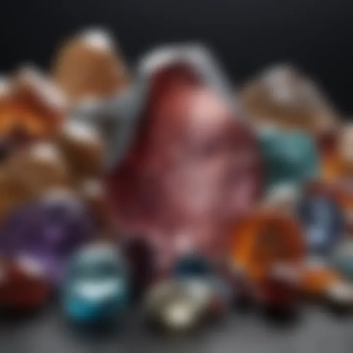 A stunning array of gemstones displayed in a decorative manner.