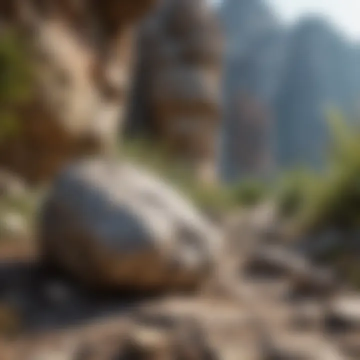 A serene landscape featuring various stone formations in a natural setting.