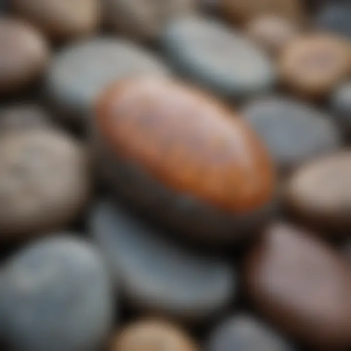 Close-up view of a fairy stone showcasing its unique patterns