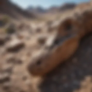 Close-up of a dinosaur bone discovered at a dig