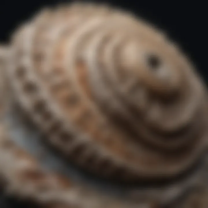 A close-up view of a rare fossil specimen with intricate details