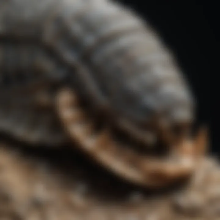 Detailed view of a trilobite fossil showcasing its intricate features