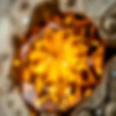 Polished Gemstone Close-up Close-up of a polished gemstone revealing its intricate patterns and brilliance