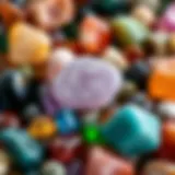 Vibrant Gemstones Collection A vibrant collection of tumbling gemstones showcasing various colors and textures