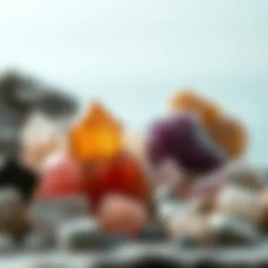 A stunning array of raw crystals displayed artistically for jewelry creation inspiration