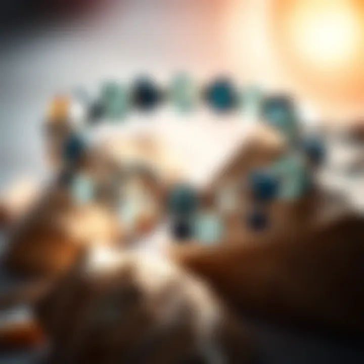 An elegant bracelet made from carefully selected crystals, showcasing unique colors and designs