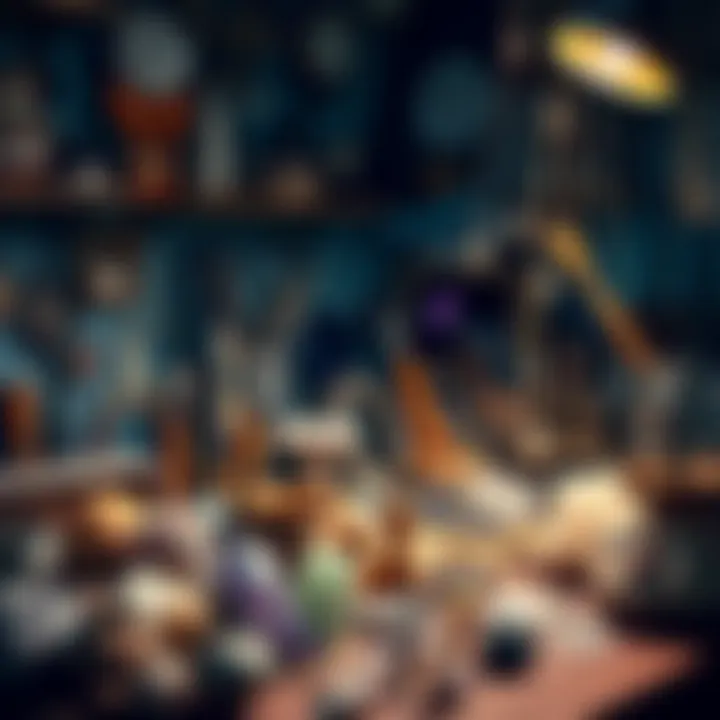 A workspace filled with essential tools and materials for crystal jewelry making, exuding creativity