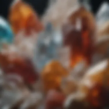 Colorful Cluster of Large Natural Crystals A cluster of stunning large natural crystals showcasing various colors and formations.