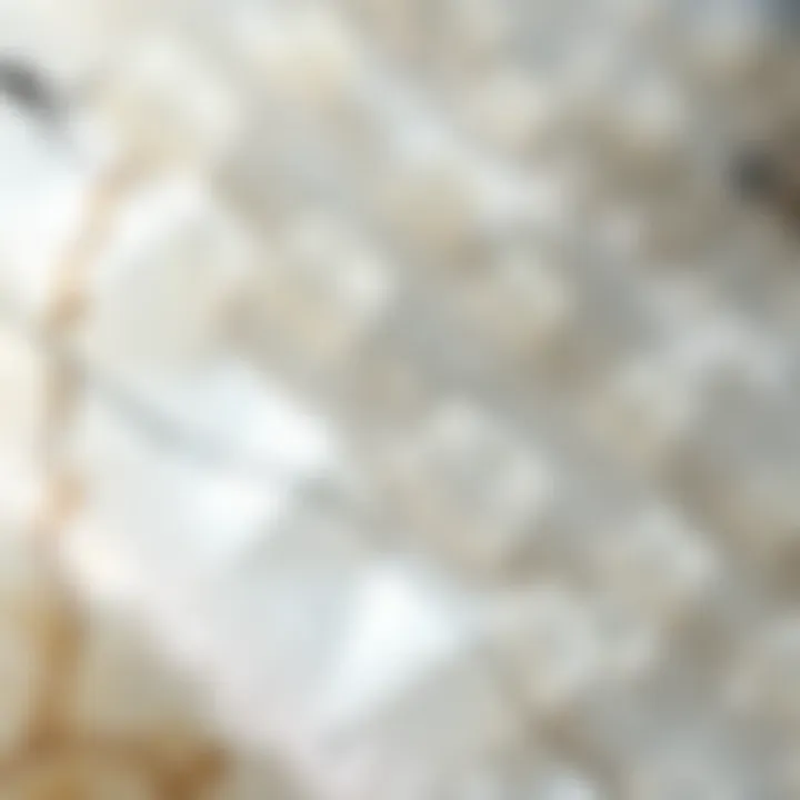 Close-up view of the intricate patterns and textures found in a large selenite crystal.