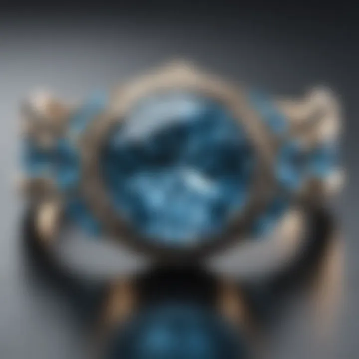 Artistic representation of light blue jewels in jewelry design