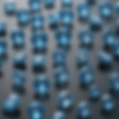 A collection of various light blue jewels displayed elegantly