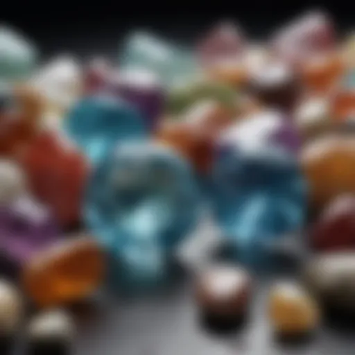 A vibrant array of gemstones showcasing their natural beauty