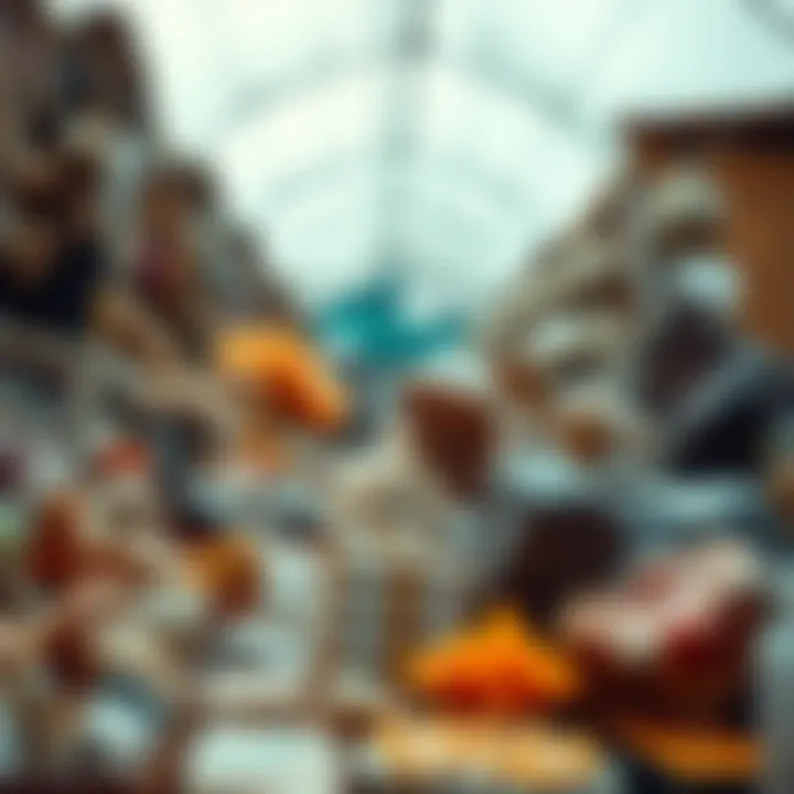 A vibrant display of assorted minerals at a local market stall