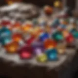 Vibrant assortment of colorful gems displayed at a local market