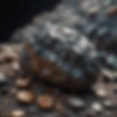 Unique Textures of Magnetic Rocks Close-up view of a magnetic rock showcasing its unique textures and mineral composition
