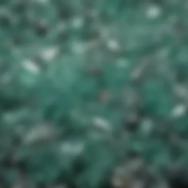 Diverse Mint Green Crystal Collection A collection of various mint green crystals showcasing their unique textures and colors