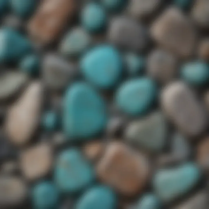 Close-up of turquoise stones showcasing their unique textures