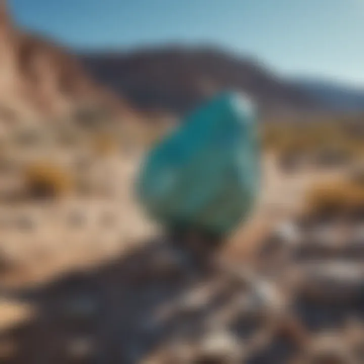 Scenic view of a Nevada turquoise mine in a natural landscape