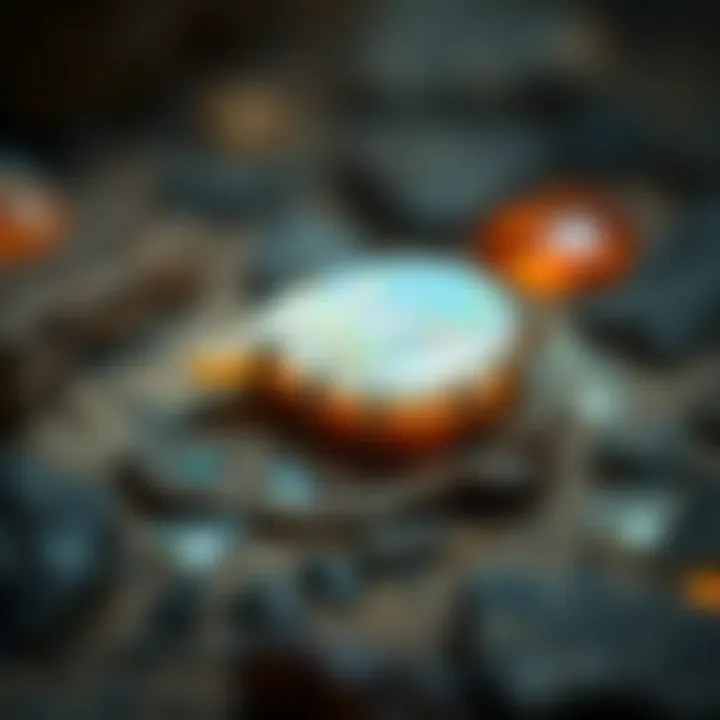 Artistic representation of opals in cultural artifacts