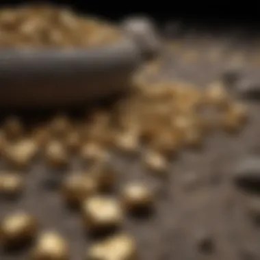 An assortment of gold nuggets and pay dirt samples