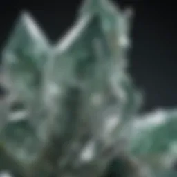 Close-up view of phantom chlorite quartz showcasing its unique crystal structure